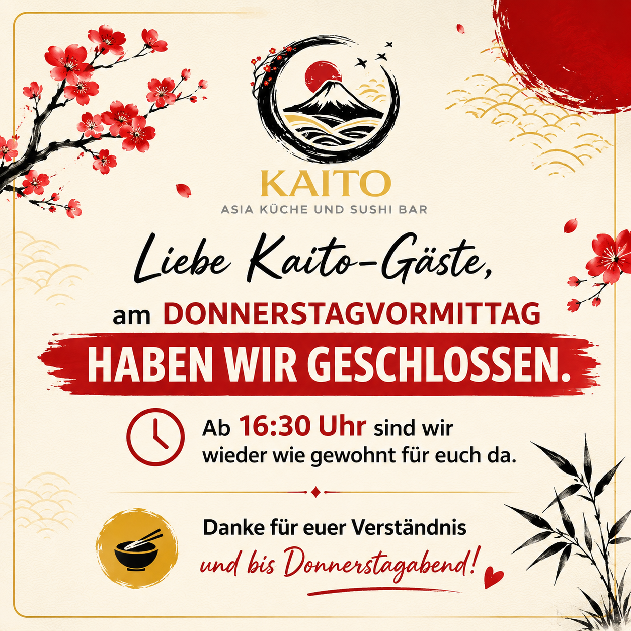Kaito Restaurant announcement